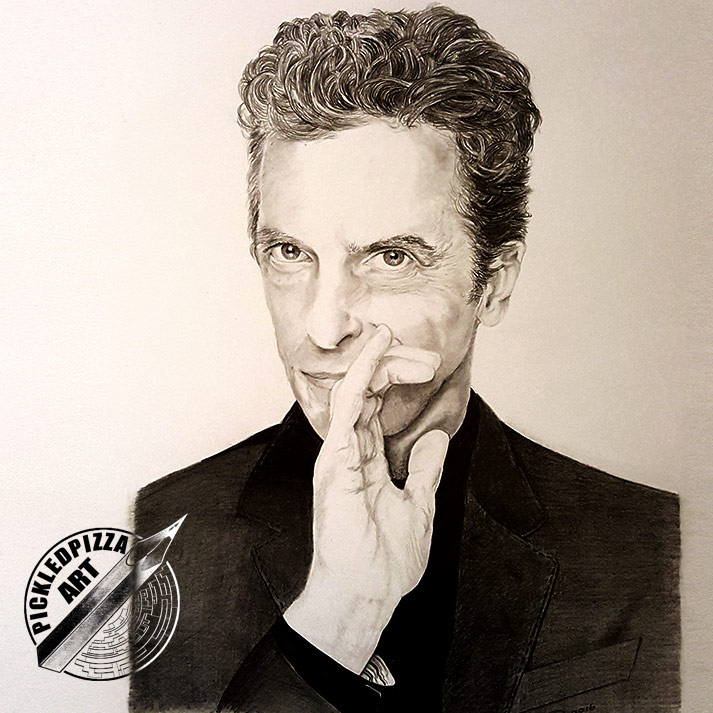Peter Capaldi, drawn in HB pencil