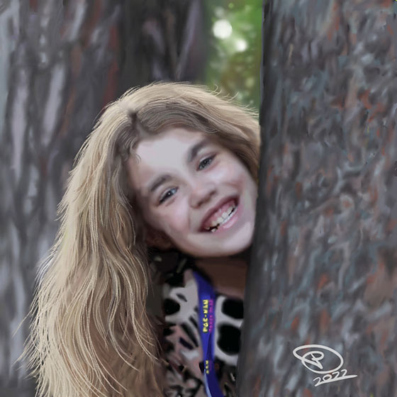 Portrait of my youngest daughter - Drawn in full colour, using a Tablet.