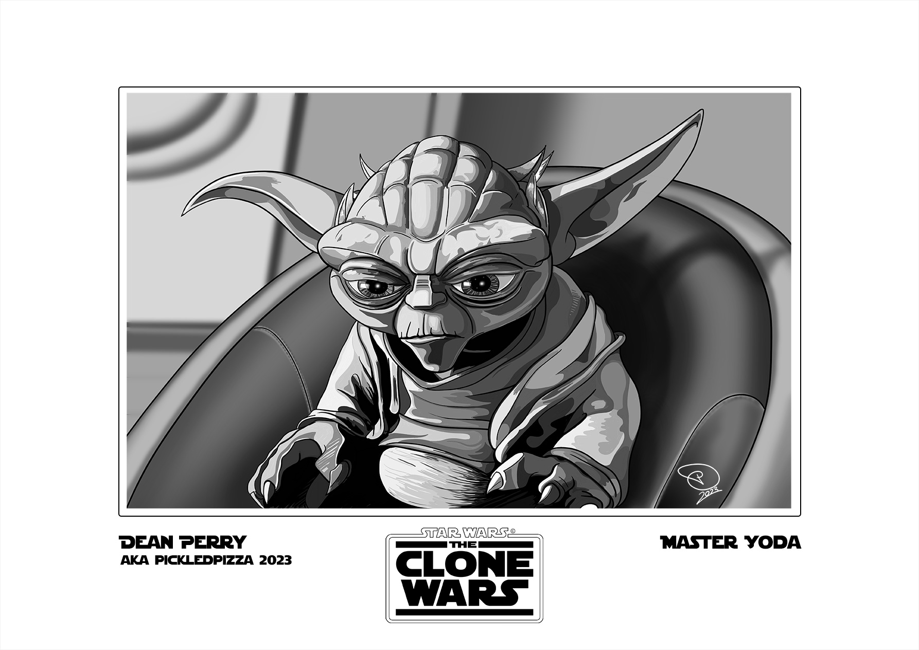 Digital painting of Master Yoda (Clone Wars)