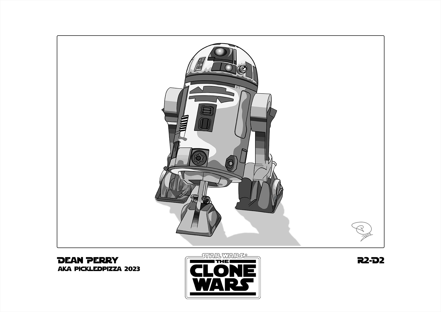 A digital painting of R2-D2 (Clone Wars)